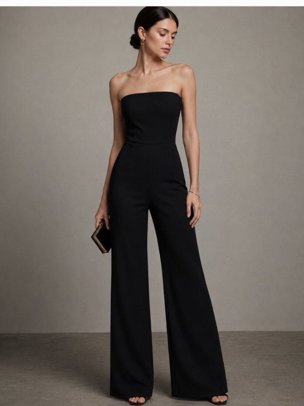 Ramy Brook Vivian Strapless Black Wide Leg Jumpsuit Size 0 Elegant Evening